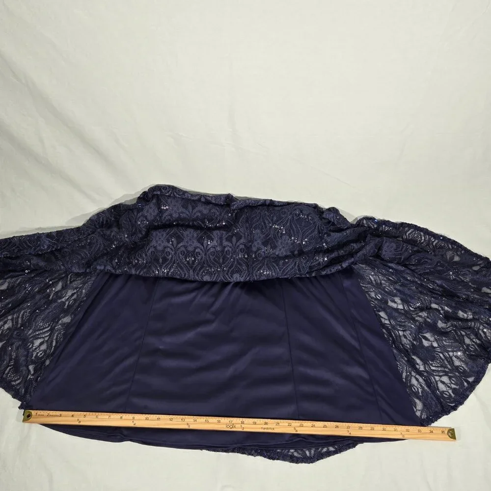 R & M Richards Mother Of The Bride BLUE Sequined Lace Sheer Formal Dress Size 16 - Picture 17 of 17